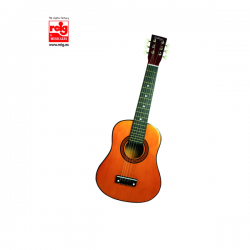Guitarra española de madera, afinable como instrumento real, estuche.65cm.
