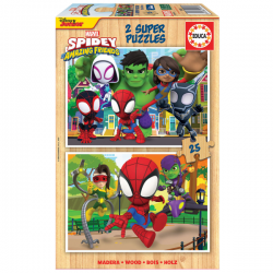 PUZZLE MADERA 2X25 PIEZAS SPIDEY AND HIS AMAZING FRIENDS