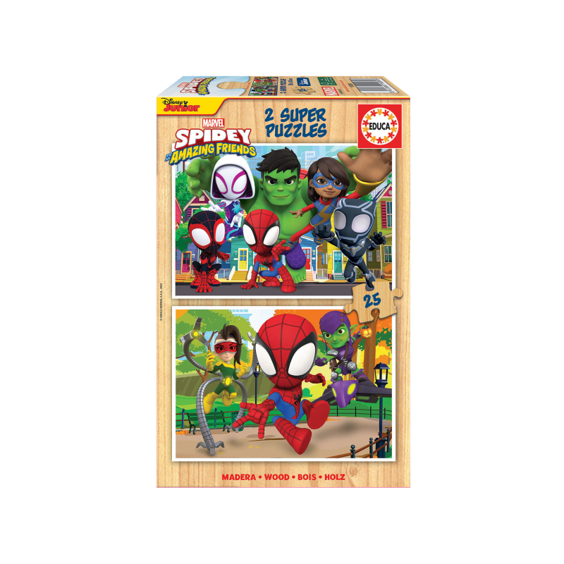 PUZZLE MADERA 2X25 PIEZAS SPIDEY AND HIS AMAZING FRIENDS