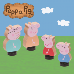 PEPPA PIG PACK 4 FIGURAS MADERA FAMILIA PIG