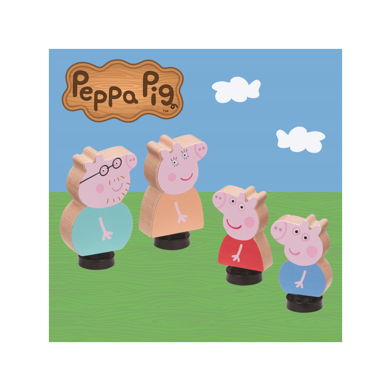PEPPA PIG PACK 4 FIGURAS MADERA FAMILIA PIG
