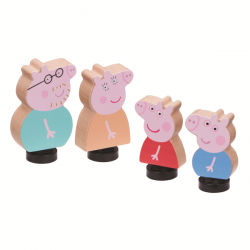 Peppa pig pack 4 figuras madera familia pig