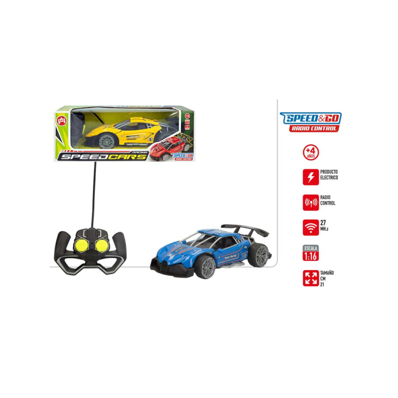 COCHE RC RACER FULL FUNCTION 1:16 21CM SPEED AND GO SURTIDO
