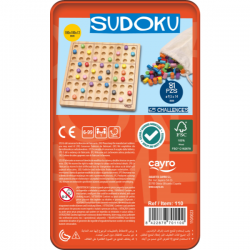 Sudoku de madera en caja de metal