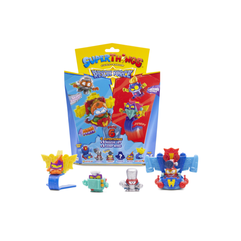SUPERTHINGS RESCUE FORCE PACK 6 4 SUPERTHINGS AND 2 KAZOOM JETS SURTIDO