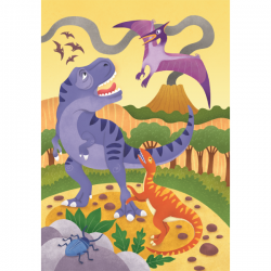 Clementoni- puzzles infantiles 3x48 dinosaurios