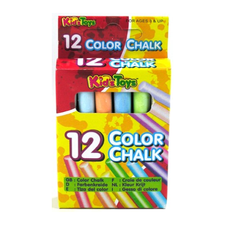 BLISTER12 tizas color. Siempre debemos mirar el etiquetado y comprobar que los juguetes cumplen las
