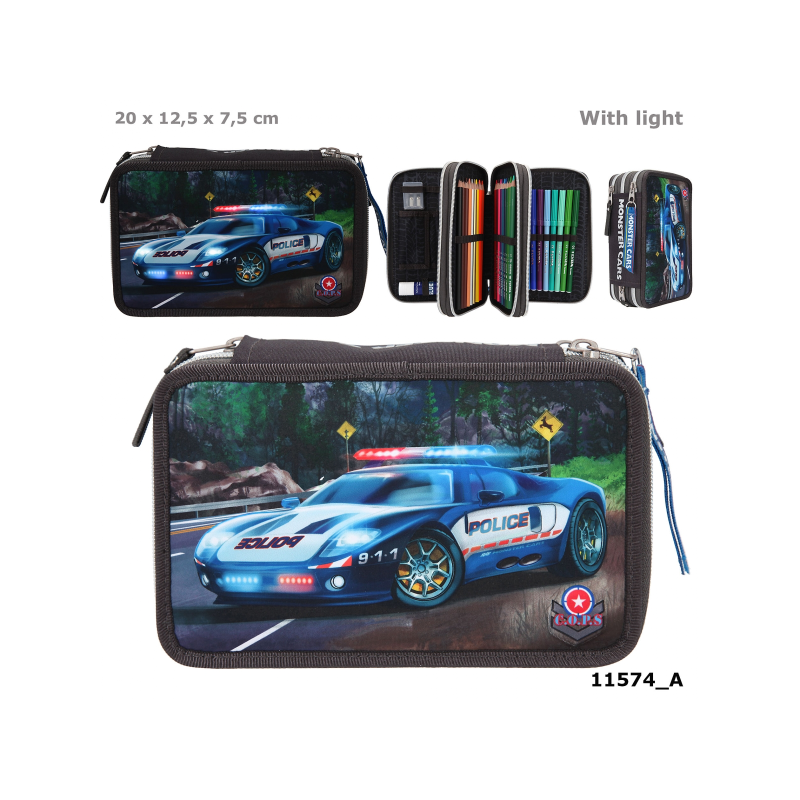MONSTER CARS ESTUCHE TRIPLE LED