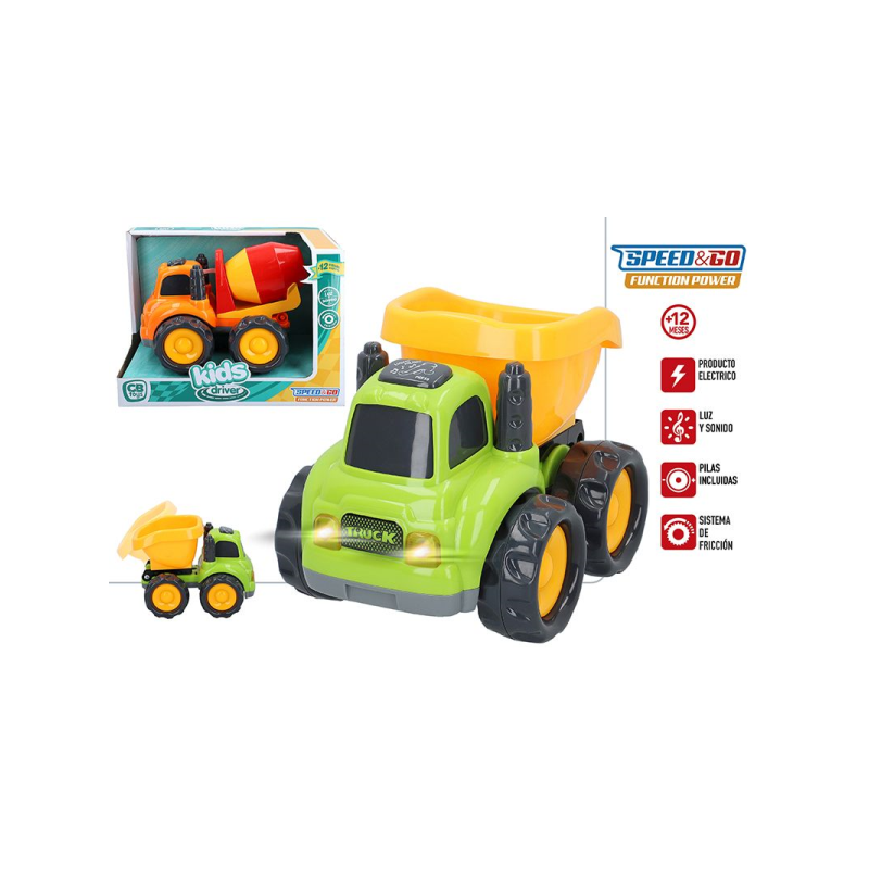 SPEED AND GO CAMION ELEC. FRICCION CONSTRUCCION SURTIDO