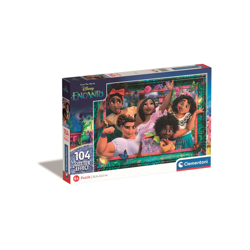 CLEMENTONI- PUZZLE INFANTIL 104 GLITTER ENCANTO