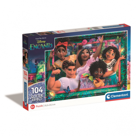 CLEMENTONI- PUZZLE INFANTIL 104 GLITTER ENCANTO