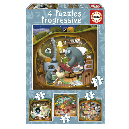 PUZZLES PROGRESIVOS 12-16-20-25 PIEZAS CUENTOS DEL BOSQUE