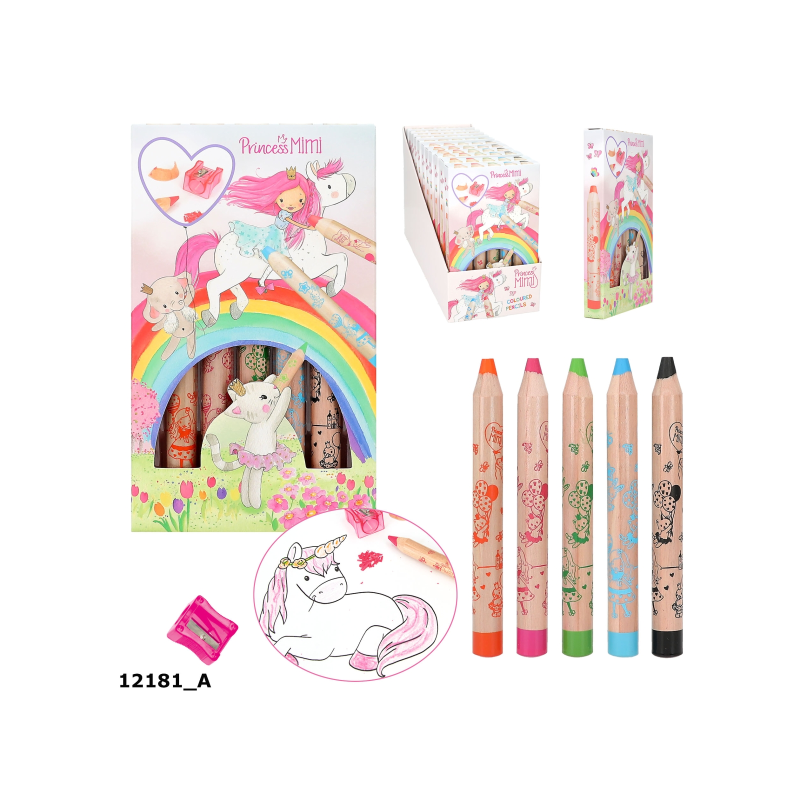 PRINCESS MIMI LAPICES DE COLORES CON SACAPUNTAS