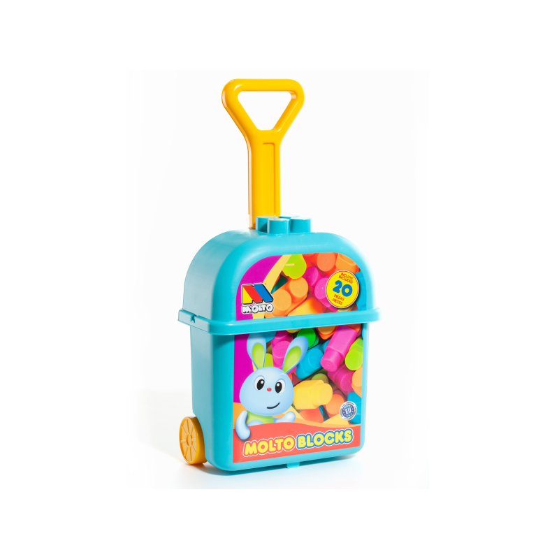 CARRITO CON 20 BLOQUES AZUL