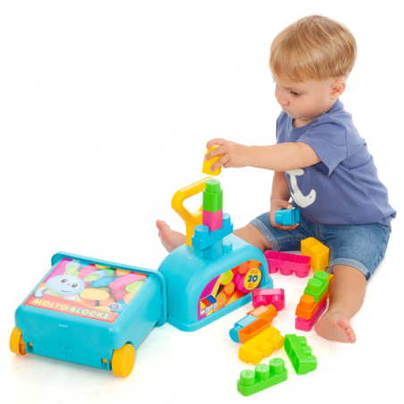 Carrito con 20 bloques azul