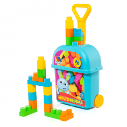 Carrito con 20 bloques azul