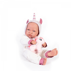 Recien nacida con disfraz de unicornio 42 cm