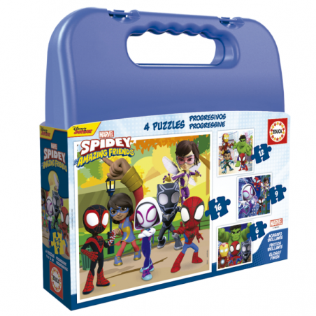 PUZZLE MALETA PROGRESIVOS SPIDEY & HIS AMAZING FRIENDS 6-9-12-16