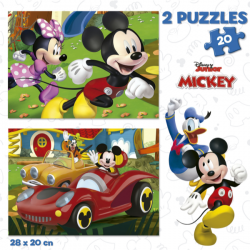Puzzle 2x20 piezas mickey mouse fun house