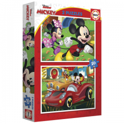 Puzzle 2x20 piezas mickey mouse fun house