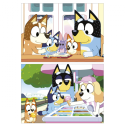 Puzzle 2x48 piezas maleta bluey