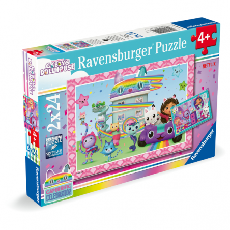 Puzzle 2x24 piezas gabbys dollhouse