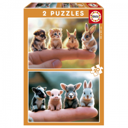 Puzzle bebes animales 2x20...