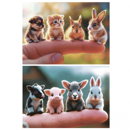 Puzzle bebes animales 2x20 piezas