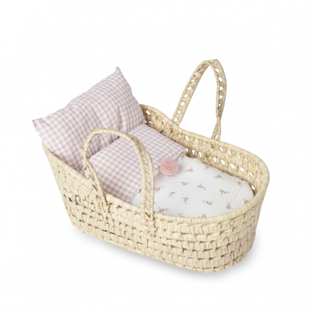 CAPAZO DE PALMA DE FLORES Y VICHY (PEQUEÑO)