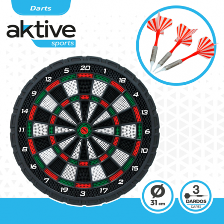 Aktive-diana dardos de 31cm con 3 dardos plastico
