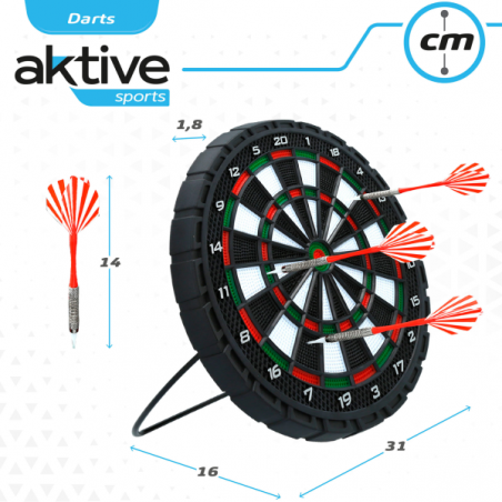 Aktive-diana dardos de 31cm con 3 dardos plastico