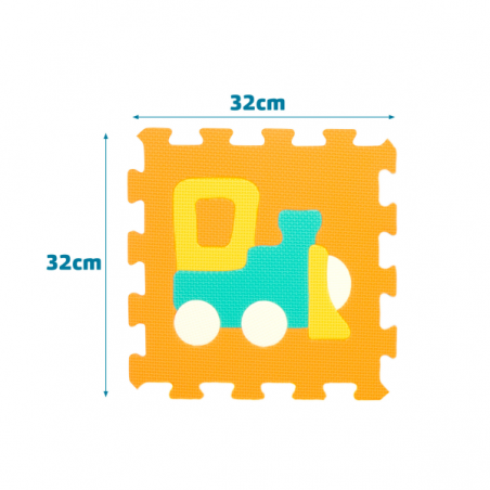 Pack 9 piezas puzzle eva-vehiculos