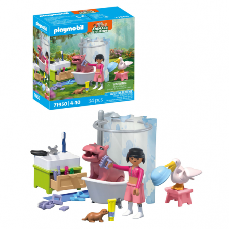 Divertido baño de animales