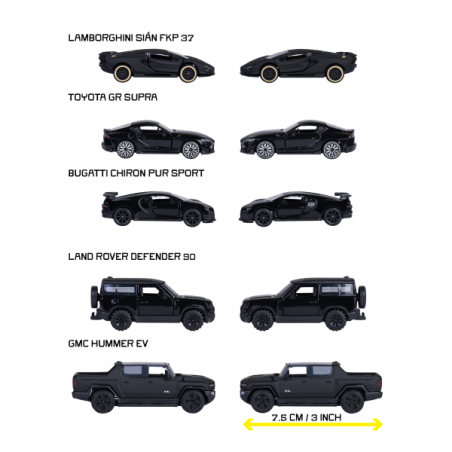 Majorette-giftpack 5 coches negros