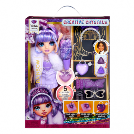 Rainbow crystal fashion doll-violet