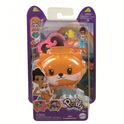 Polly pocket estuche para mini figuras panda rojo