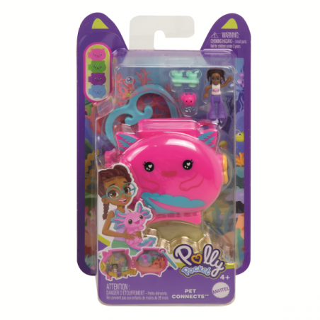 Polly pocket estuche para mini figuras panda rojo