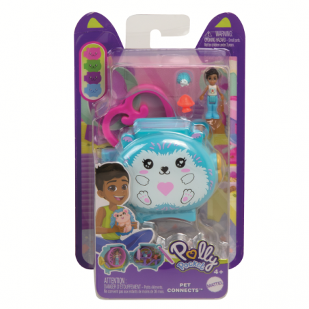 Polly pocket estuche para mini figuras panda rojo