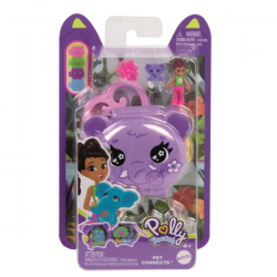 Polly pocket estuche para mini figuras panda rojo