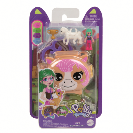 Polly pocket estuche para mini figuras panda rojo