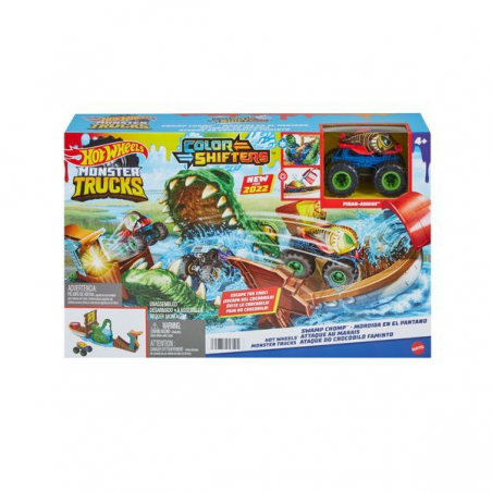 Hot wheels monster trucks color shifters cocodrilo en el pantano