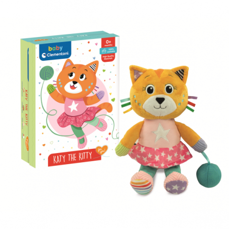Clementoni-peluche bebé katy la gatita