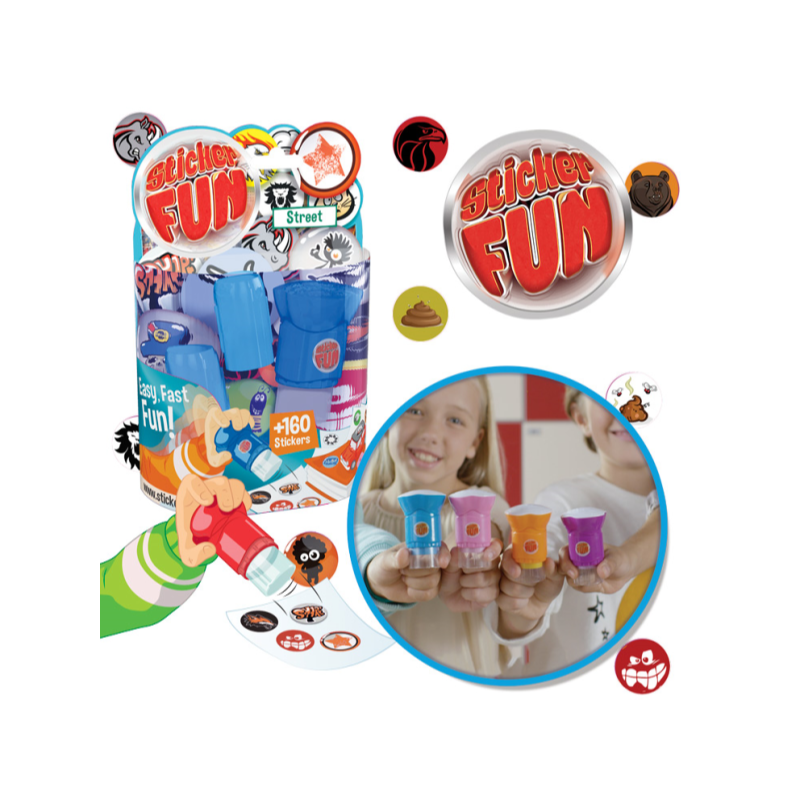 Con adhesivo Fun es aportar la divertida en segundos pegatinas. pulsa el sello de pegatinas simpleme