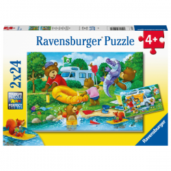 PUZZLE 2X24 PIEZAS FAMILIA DE OSOS SE VA DE CAMPING