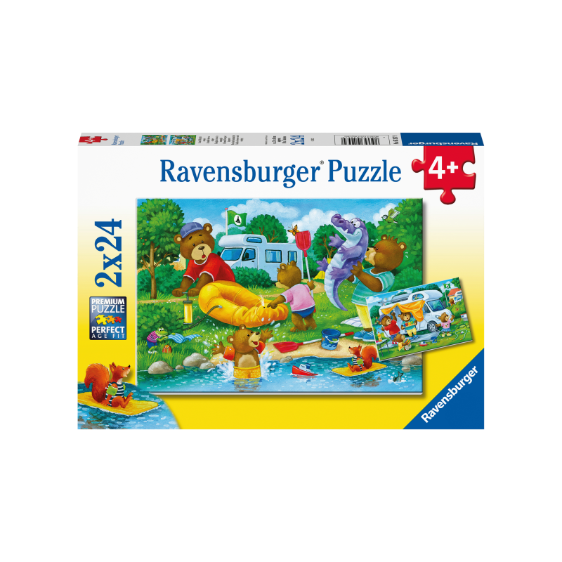 PUZZLE 2X24 PIEZAS FAMILIA DE OSOS SE VA DE CAMPING