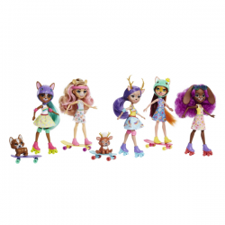 Enchantimals city tails pack 5 muñecas skate