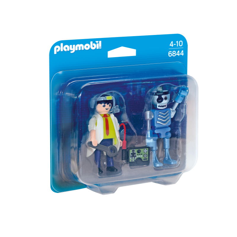 Para completar tus mundos PLAYMOBIL. Figuras coleccionables. Incluye dos figuras: científico y robot