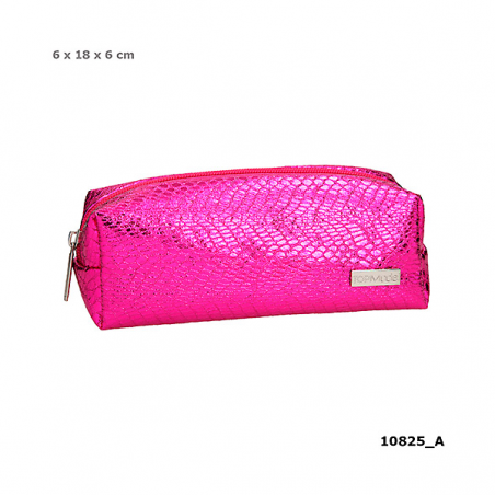 TOP MODEL ESTUCHE TUBULAR CON ESTAMPADO SERPIENTE ROSA