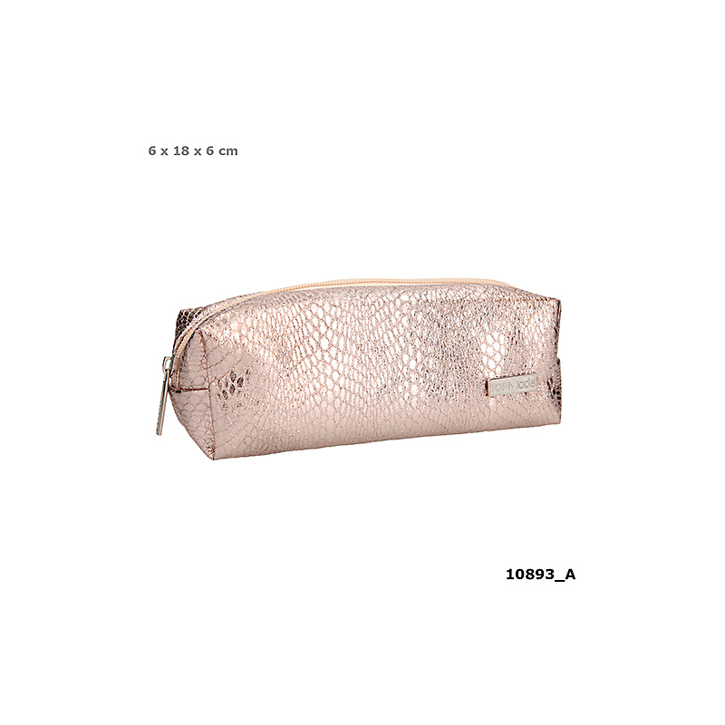 TOP MODEL ESTUCHE TUBULAR CON ESTAMPADO SERPIENTE ORO