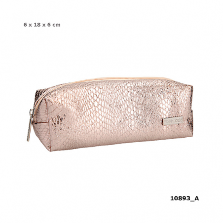 TOP MODEL ESTUCHE TUBULAR CON ESTAMPADO SERPIENTE ORO